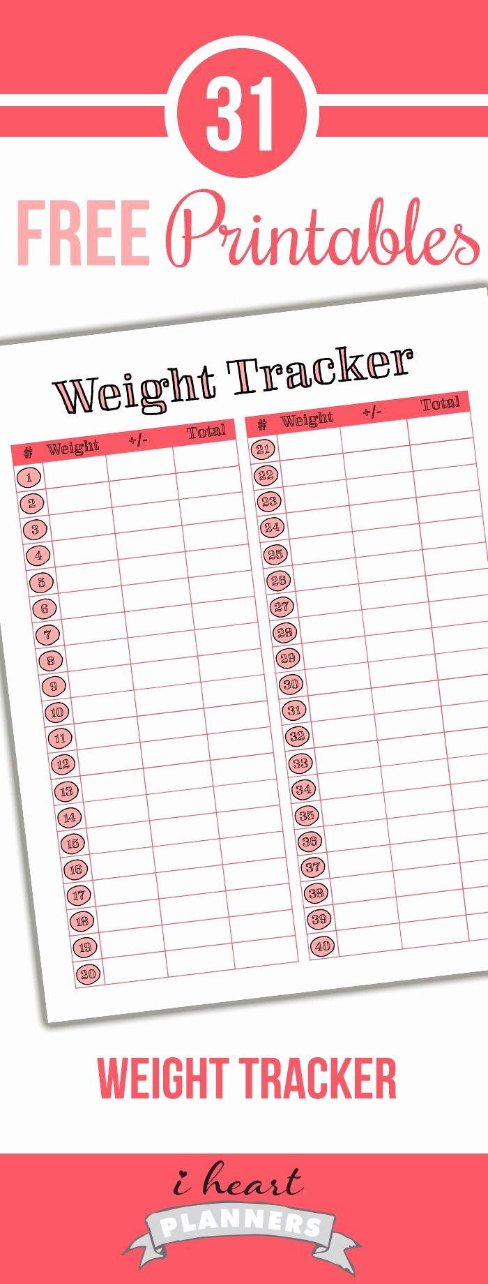 Free Printable Weight Loss Tracker Unique Day 11 Weight Tracker