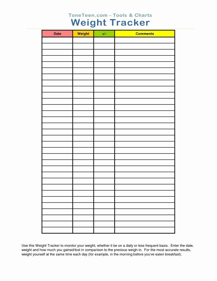 Free Printable Weight Loss Tracker Unique Lovely 7 Best Of Free Printable Weight Loss