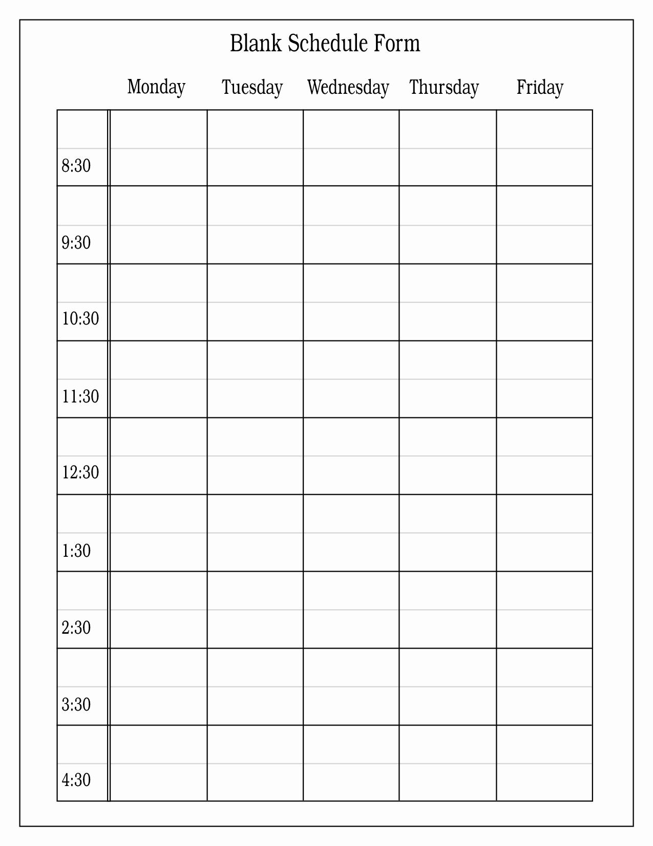 Free Printable Work Schedule Templates Beautiful 10 Best Of Free Printable Blank Employee Schedules