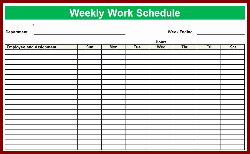 Free Printable Work Schedule Templates Fresh Free Printable Employee Schedule Template