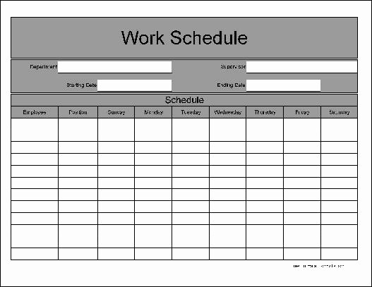 Free Printable Work Schedule Templates Inspirational 6 Best Of Free ...