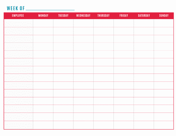 Free Printable Work Schedule Templates Lovely Free Printable Work Schedule