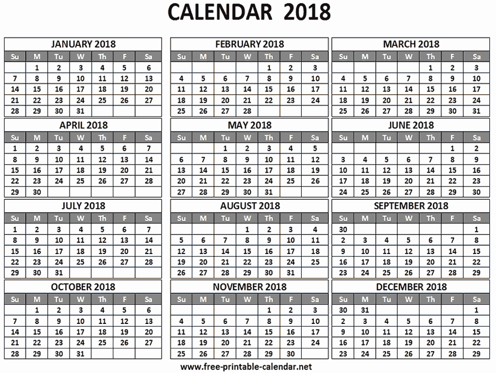 Free Printable Yearly Calendar 2018 Elegant 2018 Pocket Calendar Download &amp; Print Calendars From