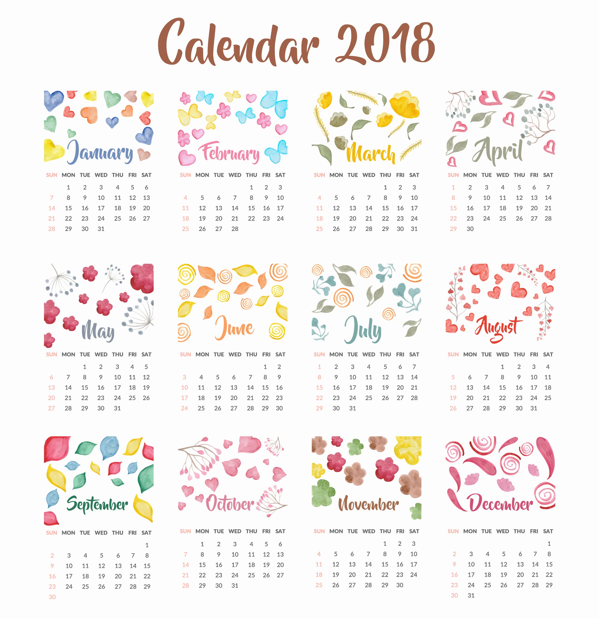 2018 year calendar wallpaper free 2018 calendar by month