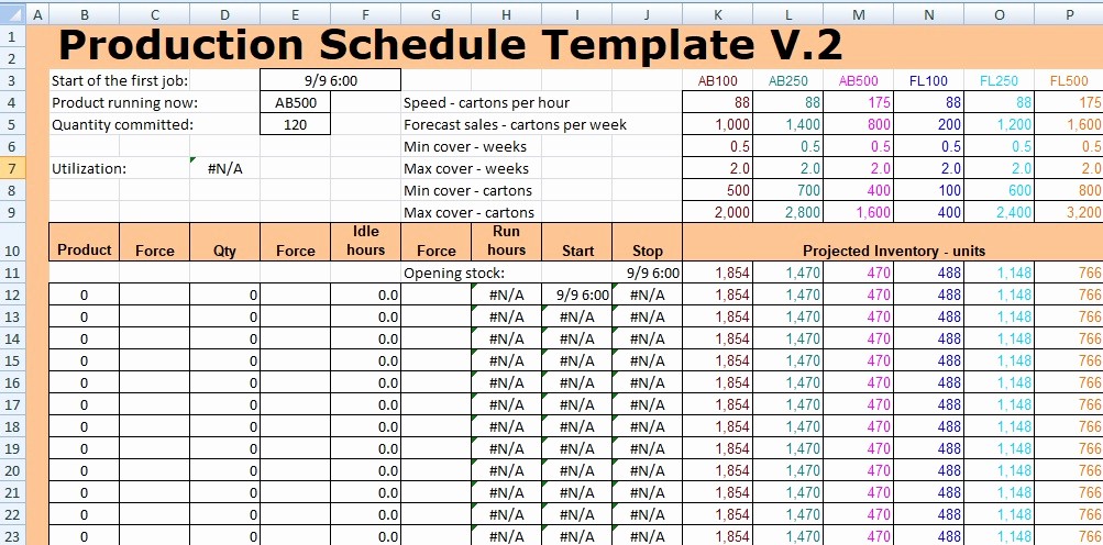 Free Production Scheduling Excel Template Awesome Production Schedule Template Excel
