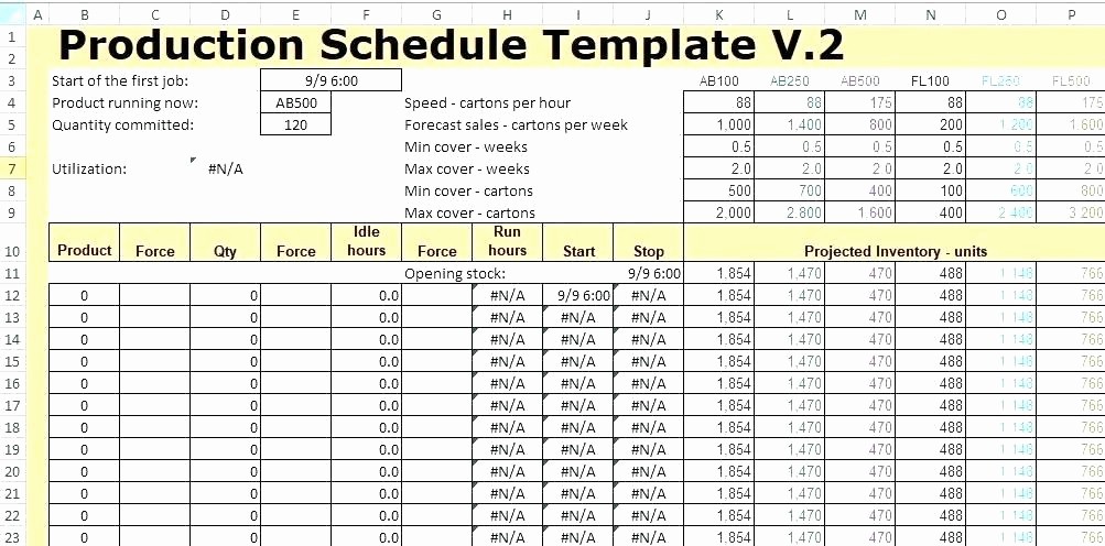 Free Production Scheduling Excel Template Lovely Production Calendar Template Free Templates