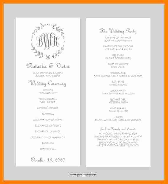 Free Program Templates for Word Inspirational 8 Free Printable Wedding Program Templates Word