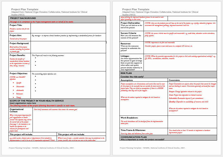 Free Project Plan Template Word Best Of Project Plan Templates 18 Free Sample Templates