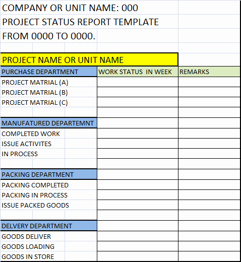 Free Project Status Report Template Lovely Project Status Report Template – Free Report Templates