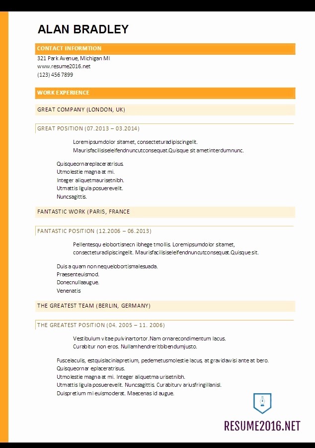 Free Resume Templates 2017 Word New Best Resume Template 2017