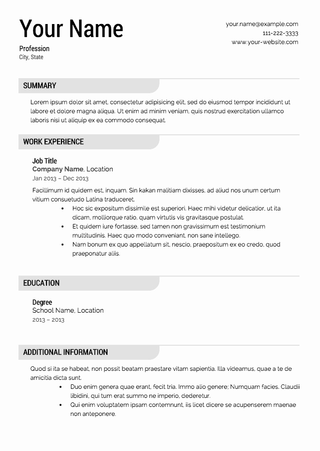 Free Resume Templates and Downloads Unique Free Resume Templates