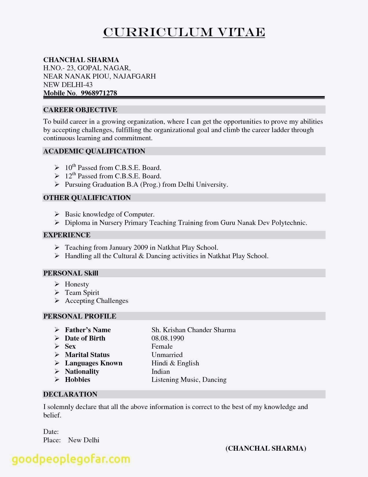 Free Resume Templates In English Awesome Curriculum Vitae Sample Filetype Doc New Resume Templete