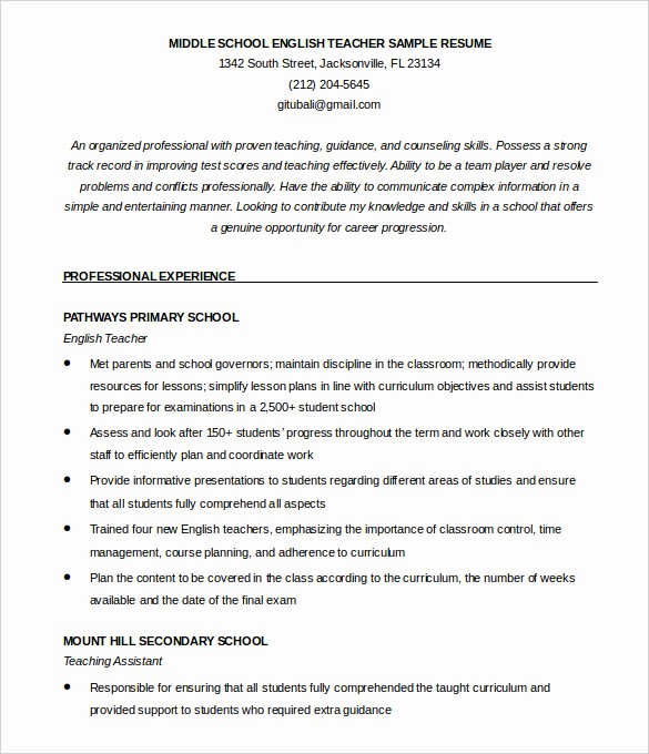 Free Resume Templates In English Luxury How to Make A Good Teacher Resume Template