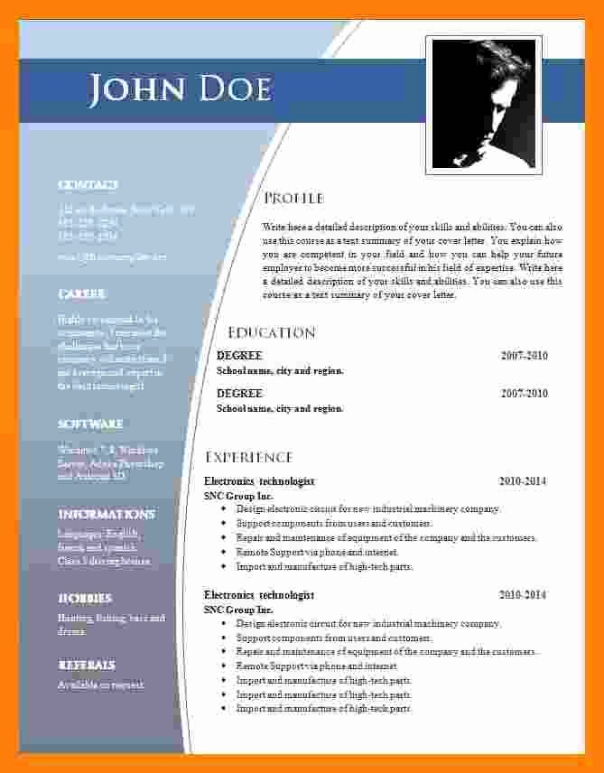 Free Resumes Download Word format Best Of 5 Cv formats Free