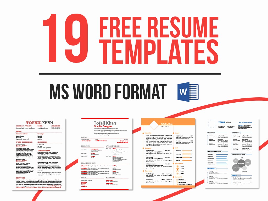 Free Resumes Download Word format Unique 19 Free Resume Templates Download now In Ms Word On Behance