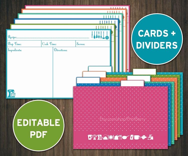 Free Rolodex Template Microsoft Word Unique Editable Recipe Cards Divider 4x6 Recipe Cards by Printberry