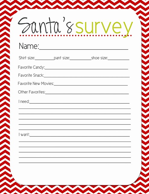 Free Secret Santa Flyer Templates Awesome Santa S Survey Free Printable