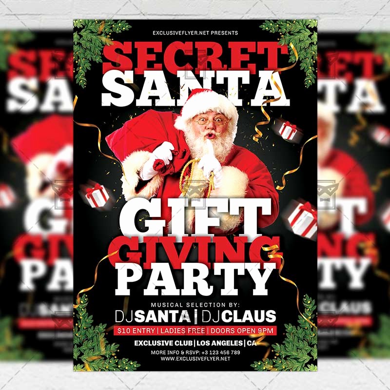 Free Secret Santa Flyer Templates Elegant Secret Santa Night – Seasonal A5 Flyer Template