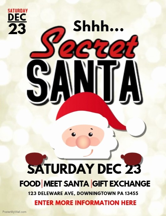 Free Secret Santa Flyer Templates Fresh Christmas Template