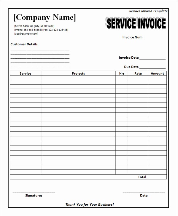 Free Service Invoice Template Download Awesome 34 Printable Service Invoice Templates