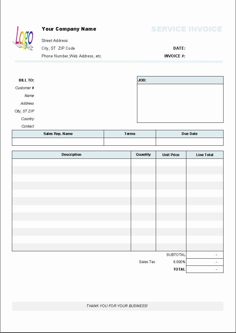 Free Service Invoice Template Download Awesome Download Mercial Invoice Template for Free Uniform