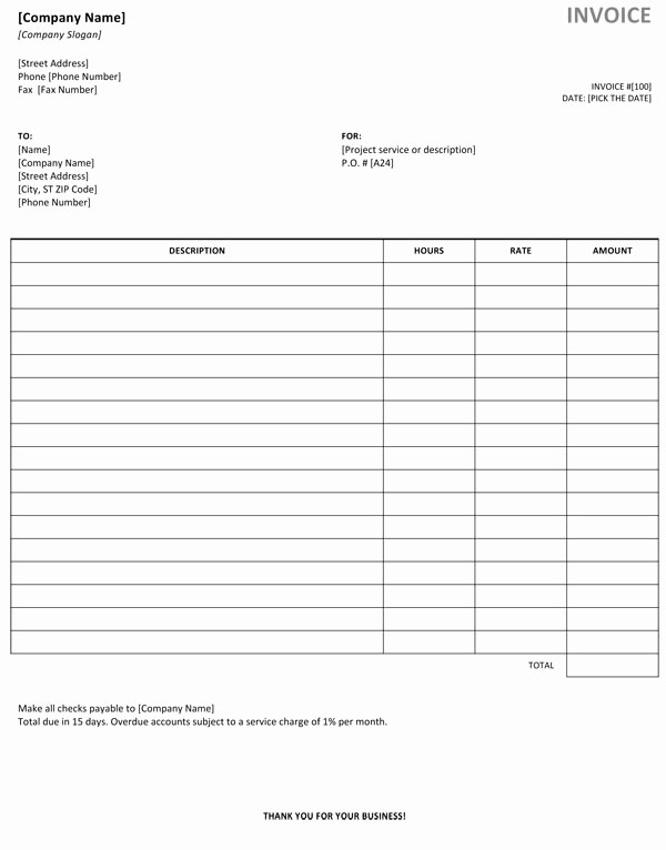 Free Service Invoice Template Download Inspirational Free Service Invoice Template