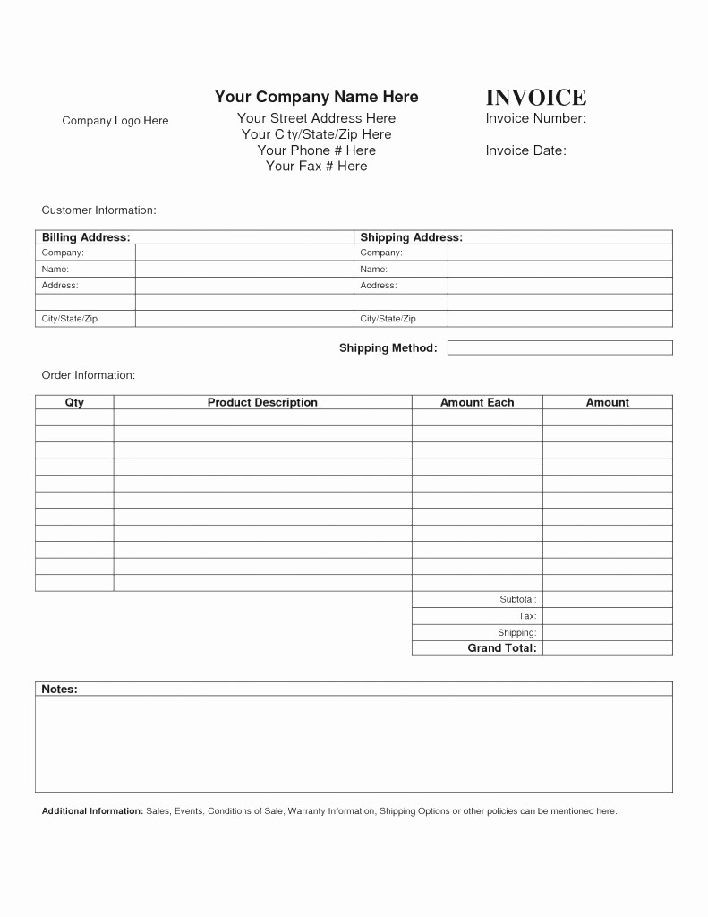 Free Service Invoice Template Download New Blank Service Invoice Mughals