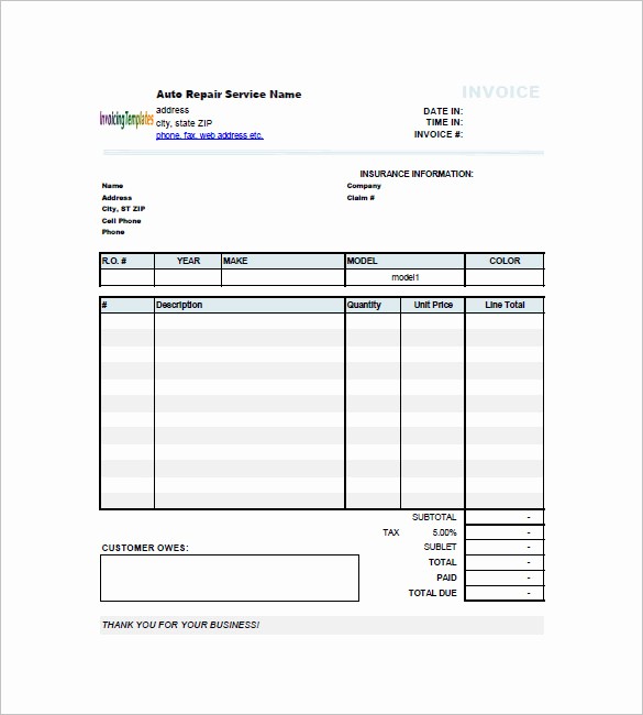 Free Service Invoice Template Download New Car Invoice Template – 8 Free Sample Example format