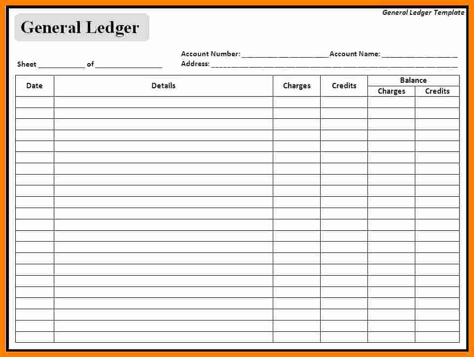 Free Small Business Ledger Template Unique 9 Printable General Ledger Template