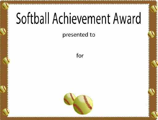 Free softball Certificates to Print Beautiful softball Certificate Award $2 50