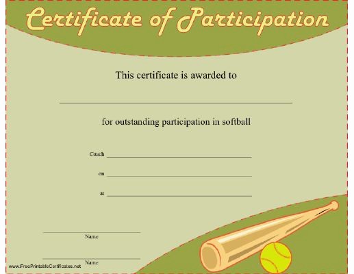Free softball Certificates to Print Best Of 71 Best Images About softball On Pinterest