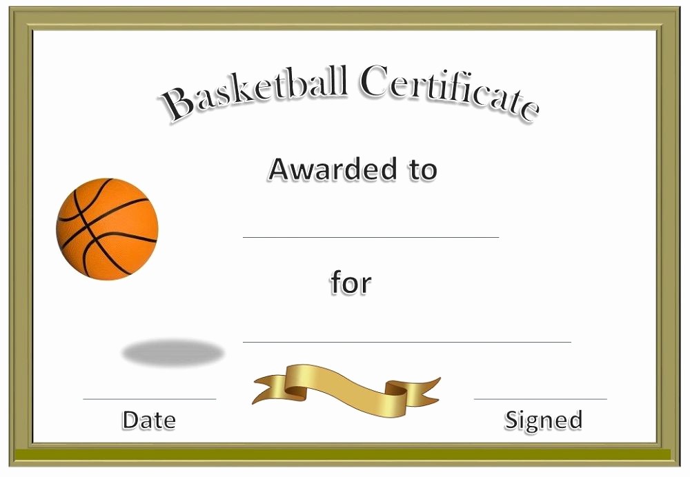 Free softball Certificates to Print Inspirational Basketball Award Certificate to Print