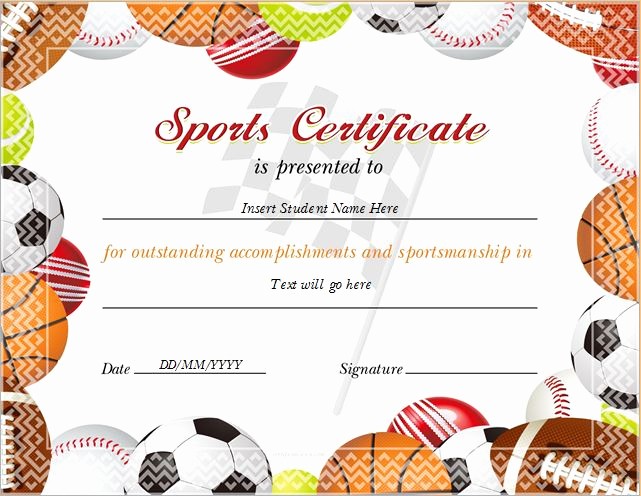 Free softball Certificates to Print Lovely Sports Certificate Templates for Ms Word