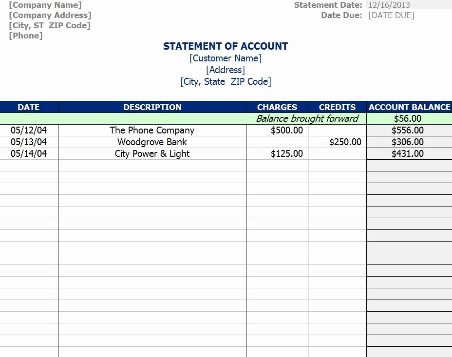 Free Statement Of Accounts Template Awesome Accounts Receivable Excel Spreadsheet Template Accounting