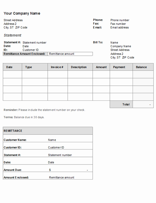 Free Statement Of Accounts Template Best Of Billing Statement Simple