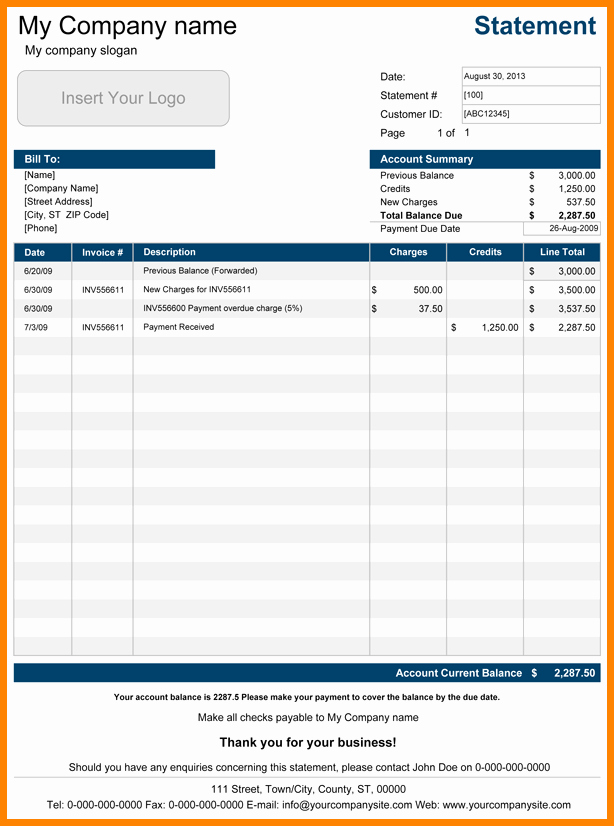 Free Statement Of Accounts Template New 7 Free Statement Of Account Template