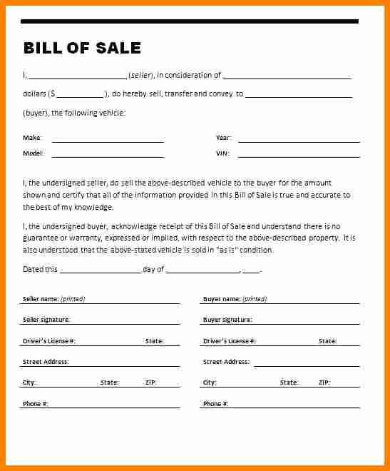 Free Template Bill Of Sale Lovely 20 Free Vehicle Bill Of Sale Template