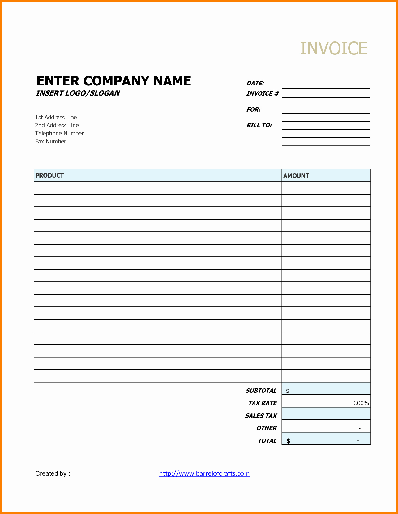Free Templates for Billing Invoices Awesome Generic Invoice