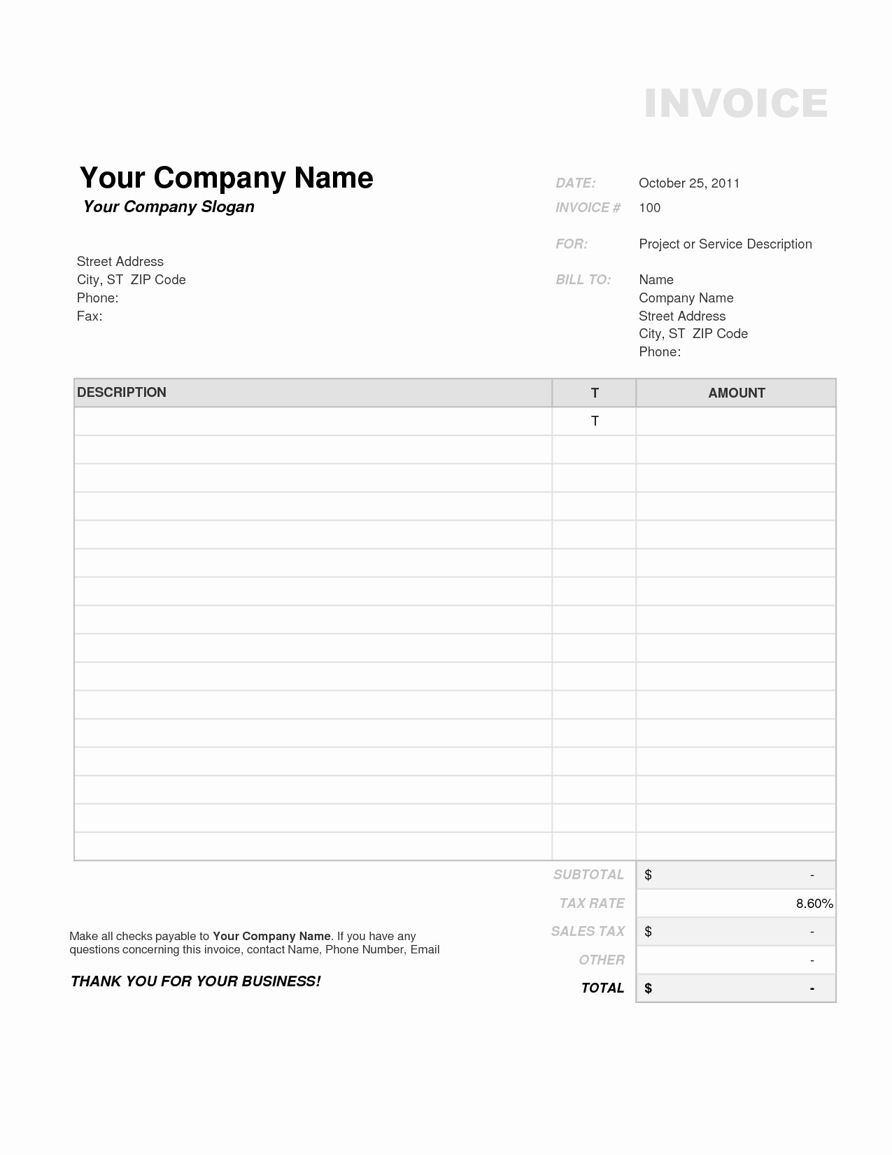 Free Templates for Billing Invoices Fresh Tax Invoice Template Australia Invoice Template Ideas