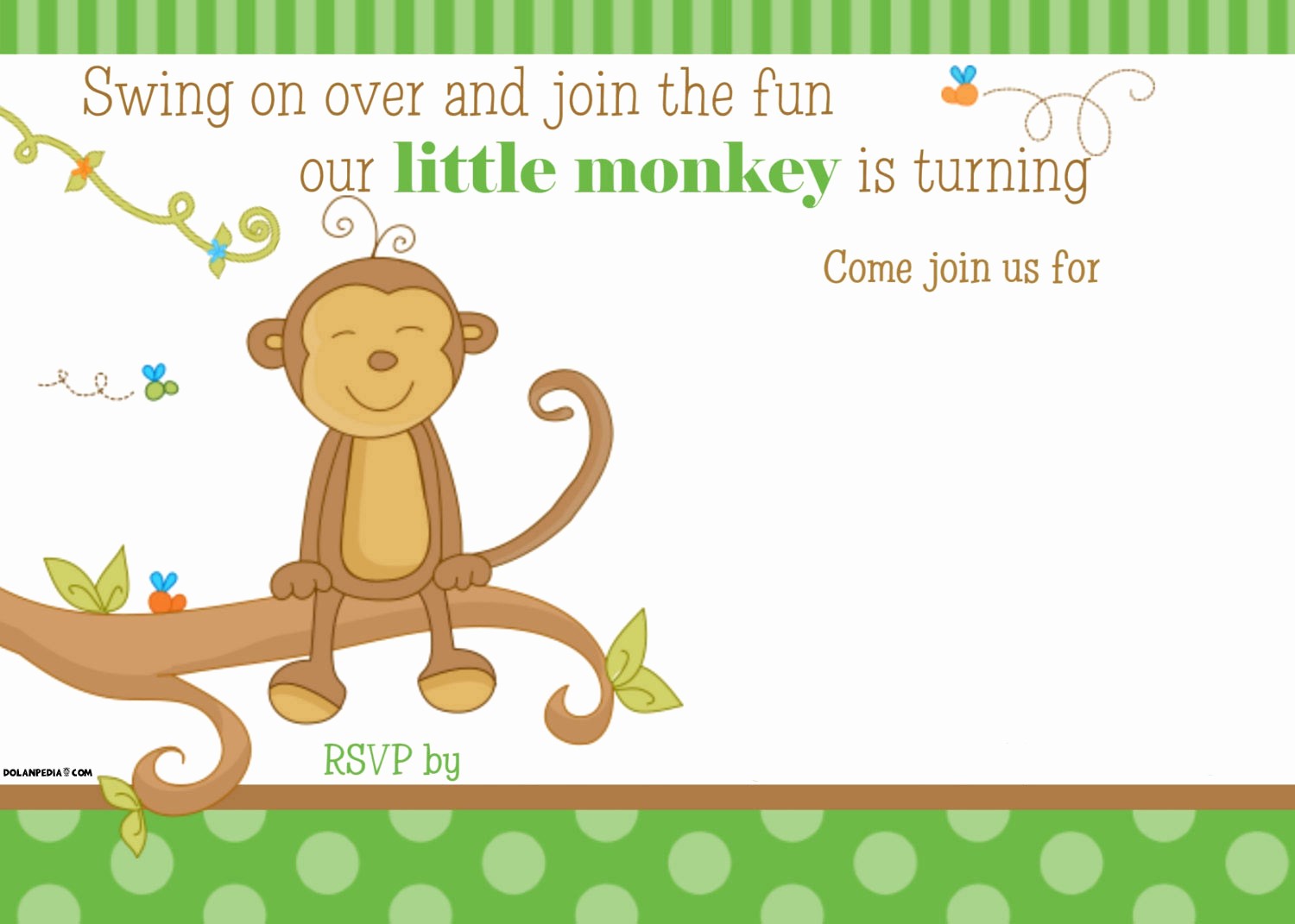 Free Templates for Birthday Invitations Awesome Free Printable Little Monkey Birthday Invitation Template