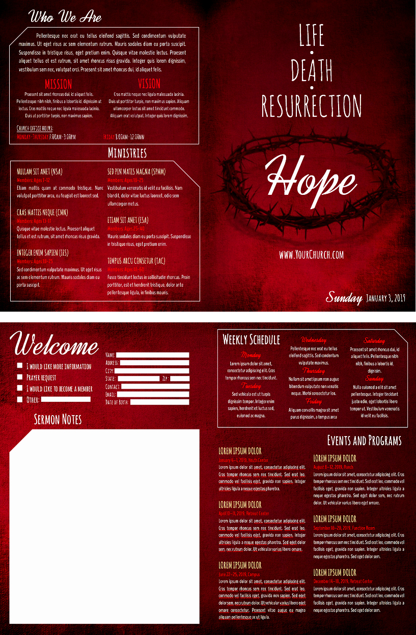 Free Templates for Church Bulletins Awesome 8 Free Church Bulletin Templates