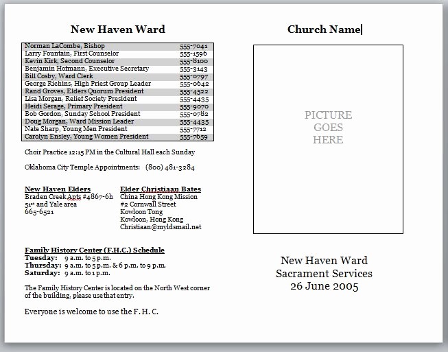 Free Templates for Church Bulletins Luxury Church Bulletin Templates