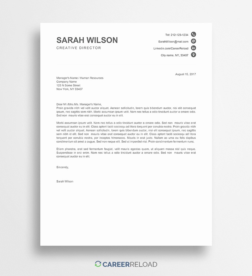 Free Templates for Cover Letters Unique Free Cover Letter Templates for Microsoft Word Free Download