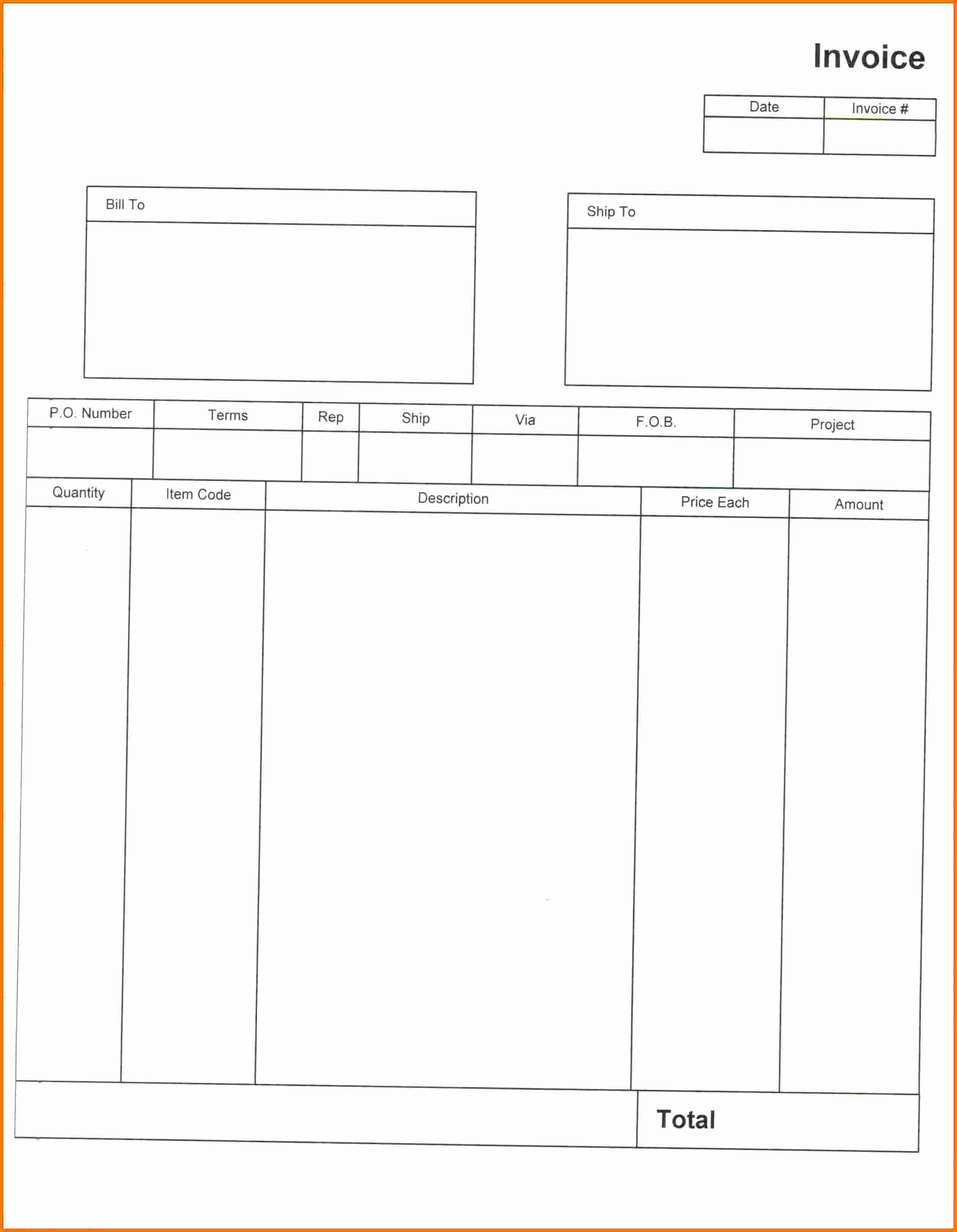 Free Templates for Invoices Printable Beautiful Printable Blank Invoice Printable 360 Degree