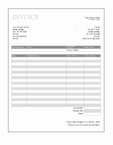 Free Templates for Invoices Printable Inspirational Free Invoice Template Business Ideas