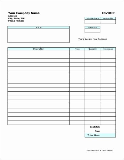 Free Templates for Invoices Printable Inspirational Use Printable Invoices