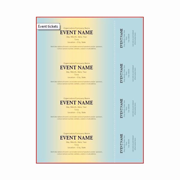 Free Ticket Template for Word Awesome the Best event Ticket Template sources