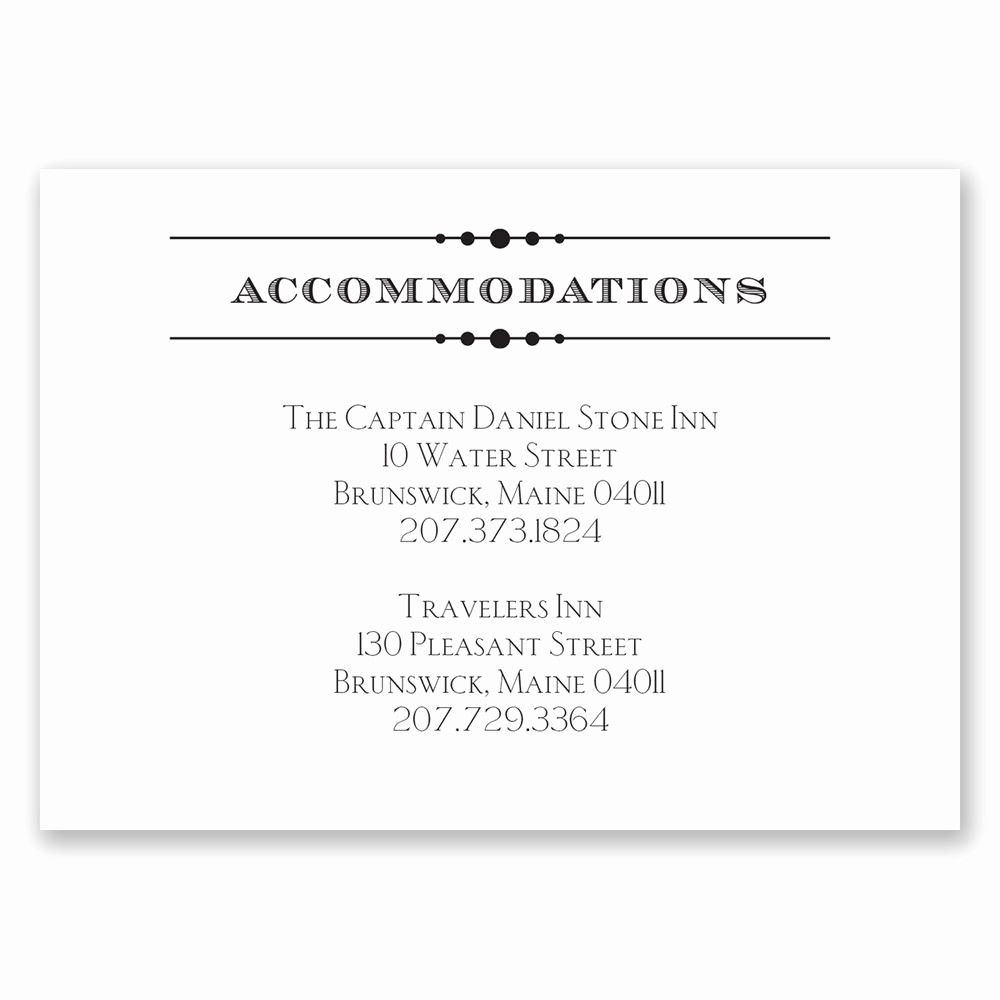 Free Wedding Accommodation Card Template Beautiful Vintage Type Ac Modations Card