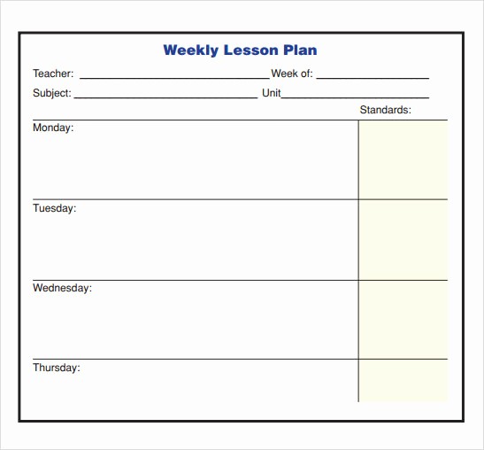 Free Weekly Lesson Plan Template Awesome 10 Sample Lesson Plans