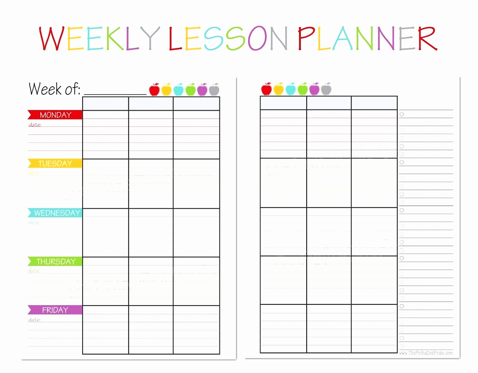 Free Weekly Lesson Plan Template Awesome 10 Weekly Lesson Plan Templates for Elementary Teachers